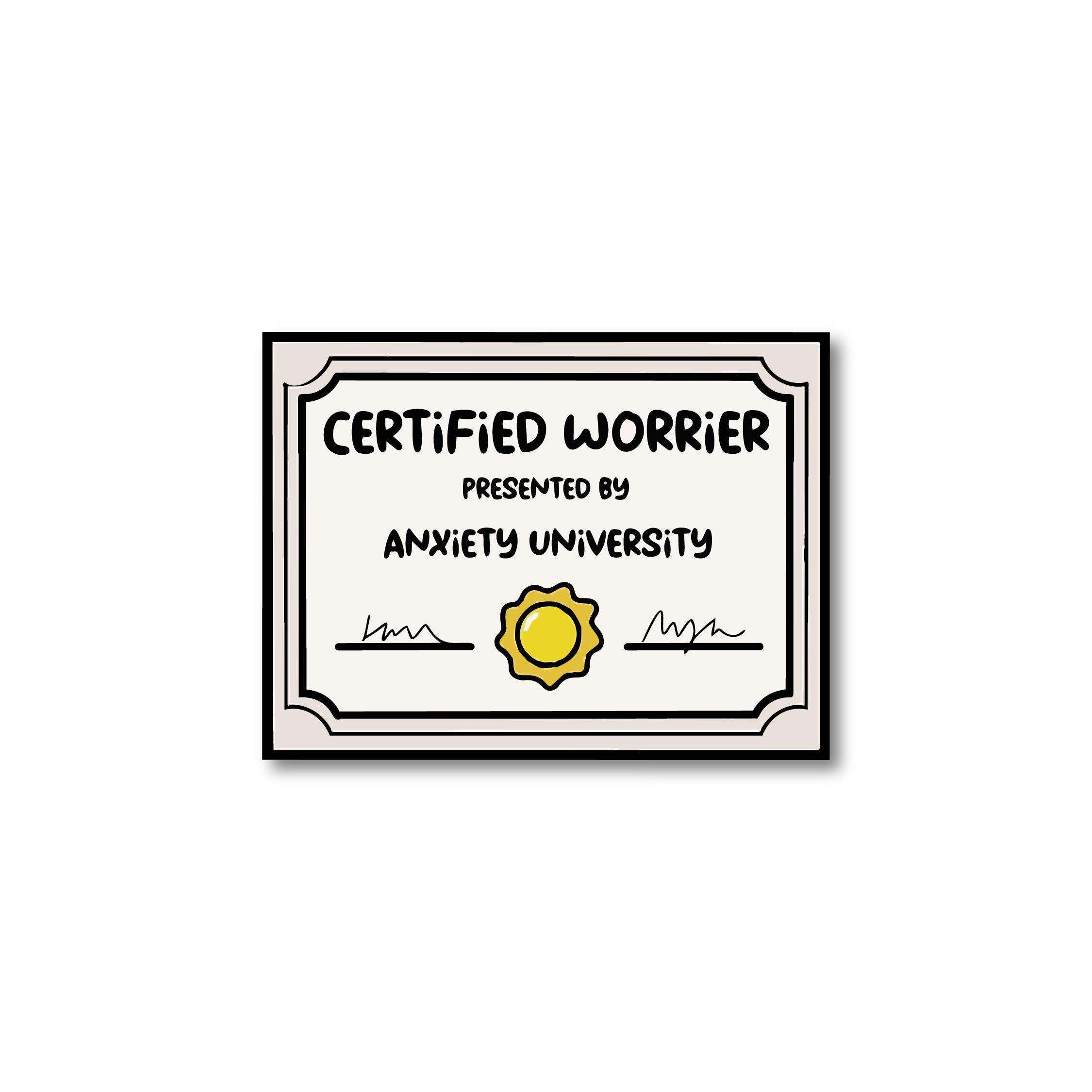 Certified worries present by anxiety university